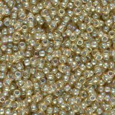 Miyuki rocailles Perlen 11/0 - Pale blue lined light topaz luster 11-359